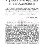 Correspondance : a propos des pygmées et des australoïdes