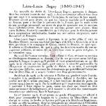 In memoriam : Léon-Louis Sogny (1880-1947)