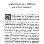 L’hommage des colonies au soldat inconnu
