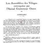 Les assemblées des villages convoquées par l’Amiral gouverneur Ohier