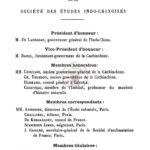 Liste des membres de la société des etudes indochinoises