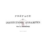 Préface des “institutions annamites”
