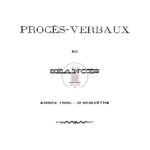 Procès-verbaux des séances année 1899 – 2e semestre