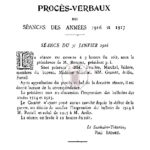 Procès-verbaux des séances des années 1916 et 1917