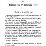 Procès-verbaux des séances du 1er semestre 1912
