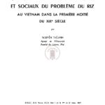 Quelques aspects Économiques et sociaux du problème du riz au Vietnam dans la première moitié du XIXe siècle