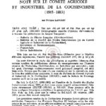 A propos d’un ouvrage récent de bibliographie, note sur le comité agricole et industriel de la Cochinchine (1865-1883)