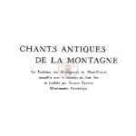 Chants antiques de la montagne