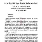 Conférence sur l’aviation faite à la société des etudes indochinoises