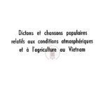 Dictons et chansons populaires relatifs aux conditions atmosphériques et à l’agriculture au Viêt Nam