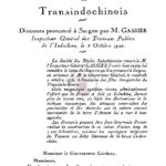 Discours pour l’inauguration du transindochinois