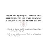Etude de quelques monuments représentatifs de l’art français à Saigon dans les années 1877-1908