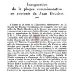 Inauguration de la plaque commémorative en souvenir de Jean Bouchot