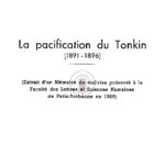 La pacification du Tonkin (1891-1896)