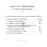 Liste des bienfaiteurs du comité pour l’année 1944, des membres de la société