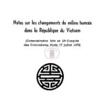 Notes sur les changements du milieu humain dans la république du Viêt Nam