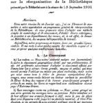 Rapport sur la réorganisation de la bibliothèque de la société des etudes indochinoises