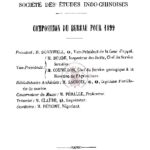 Société des etudes indochinoises – composition du bureau pour 1899