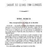 Statuts de la société des etudes indochinoises