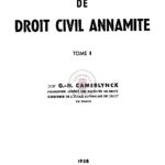 Cours de droit civil annamite, Tome I