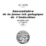 19e Note – Inventaire de la faune ichtyologique de l’Indochine (deuxième liste)