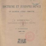 Doctrine et jurisprudence en matière civile indigène