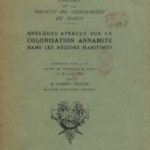 Quelques aperçus sur la colonisation annamite dans les régions maritimes