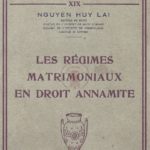 Les régimes matrimoniaux en droit annamite