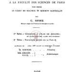 1re thèse : Contribution à l’étude des Apocynées  –  en particulier des lianes indo-chinoises – 2e thèse : Propositions données par la Faculté (Thèses présentées à la Faculté des Sciences de Paris pour obtenir le grade de Docteur ès Sciences Naturelles soutenue le Avril 1905)