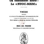 Un condiment azoté – le Nuoc-Mam, Thèse présentée à la Faculté de Médecine et de Pharmacie de Lyon et soutenue publiquement le 23 Juin 1953 pour obtenir le grade de Docteur vétérinaire