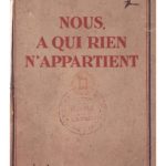 Nous, à qui rien n’appartient