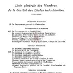 Liste générale des membres de la société des etudes indochinoises