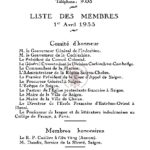 Liste des membres de la société des etudes indochinoises (1er avril 1933)