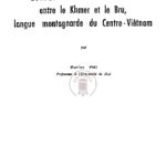 Quelques correspondances entre le khmer et le bru, langue montagnarde du Centre-Viêt Nam