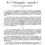 Avertissement – la « géographie musicale » source nouvelle de documentation