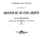 Extraits des études en vue de la codification des lois civiles annamites
