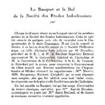 Le banquet et le bal de la société des etudes indochinoises