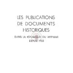 Les publications de documents historiques dans la république du Viet-Nam