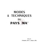 Modes et techniques artisanales du pays Ma’