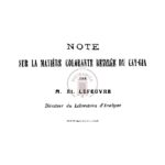 Note sur la matière colorante retirée du cay gia