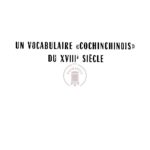 Un vocabulaire « cochinchinois » du XVIIIe siècle