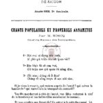 Chants populaires et proverbes annamites