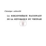 Chronique culturelle : la bibliothèque nationale du Viêt Nam à Saigon