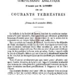 Compte-rendu sur les courants terrestres