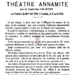 Conférence sur le théâtre annamite par le capitaine lelièvre