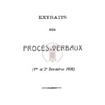 Extraits des procès-verbaux (1er et 2e semestres 1906)