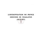 L’intronisation du prince héritier de Thailande (28/12/1972)