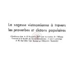 La sagesse vietnamienne à travers les proverbes et les dictons populaires