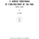 Le mobilier préhistorique de l’abri sous roche de Tam Pong (Haut-Laos)