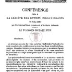Le poisson batailleur-conférence faite à la société des etudes indochinoises le 3 mai 1920